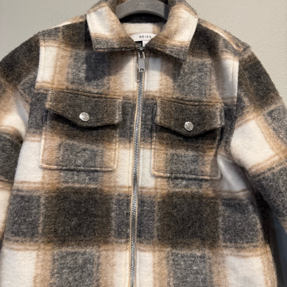 Reiss Brown, Gray & White Plaid Zip Jacket - Kids - Picture 3 of 6